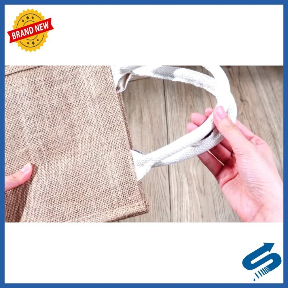 Reusable Jute Tote Bags Bulk Set with Tissue Paper Ribbons Party Decor